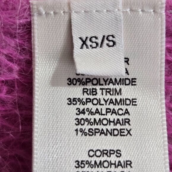 Rebecca Taylor Cardigan Sweater Size XS/S Oversized Pink Brushed Finish Mohair - Picture 7 of 10